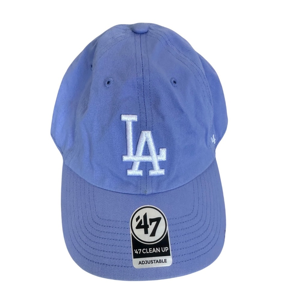 47 Brand Los Angeles Dodgers Clean Up Hat Light Blue Pink Underbrim MLB LA Cap